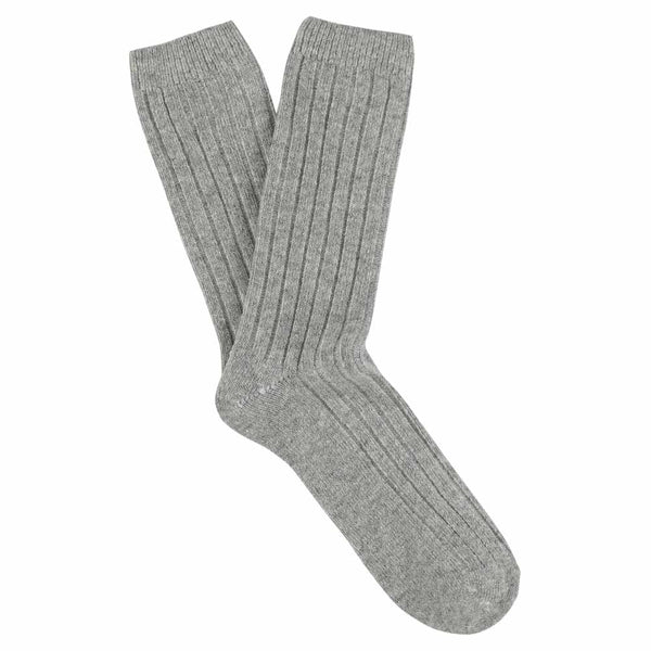 Escuyer Cashmere Crew Socks - Light Grey