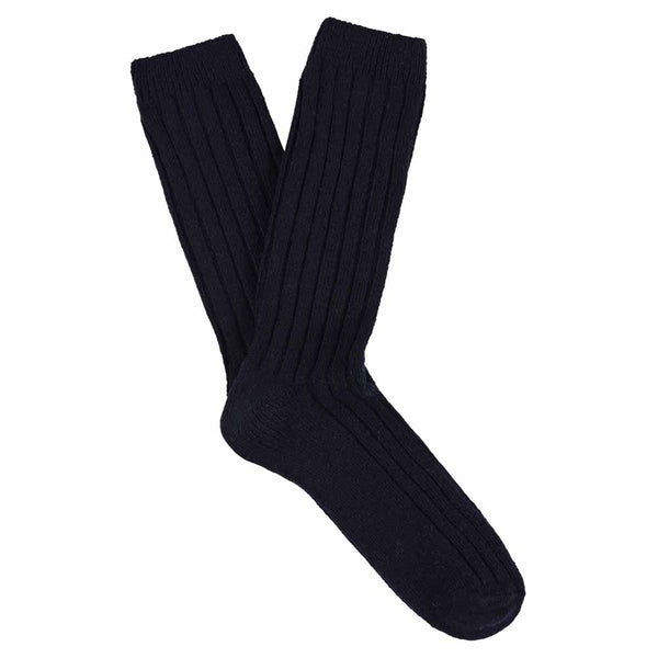 Escuyer Cashmere Crew Socks - Navy