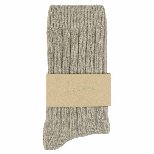 Escuyer Cashmere Crew Socks Women - Beige