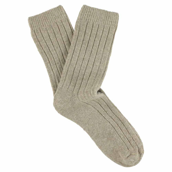 Escuyer Cashmere Crew Socks Women - Beige