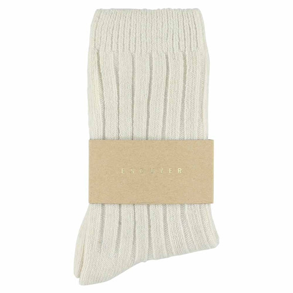 Escuyer Cashmere Crew Socks Women - Ecru