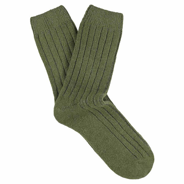Escuyer Cashmere Crew Socks Women - Khaki