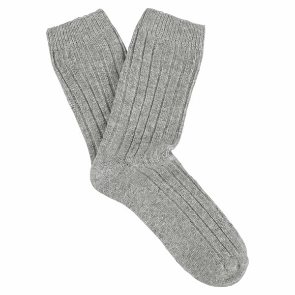 Escuyer Cashmere Crew Socks Women - Light Grey