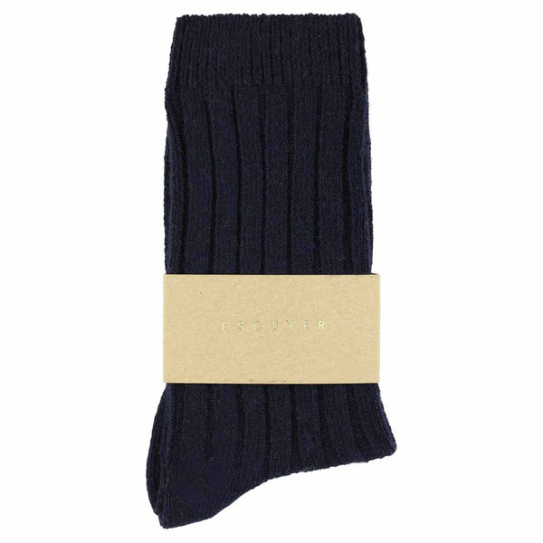 Escuyer Cashmere Crew Socks Women - Navy