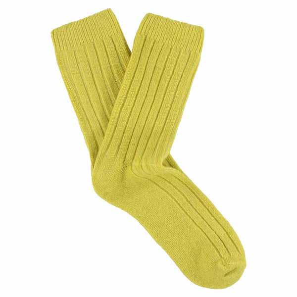 Escuyer Cashmere Crew Socks Women - Yellow