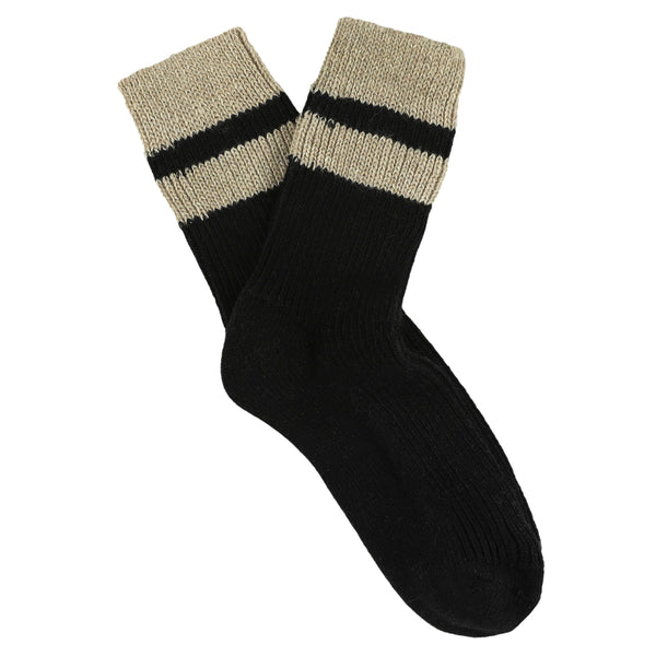 Escuyer Cashmere Stripes Socks Women - Black / Beige