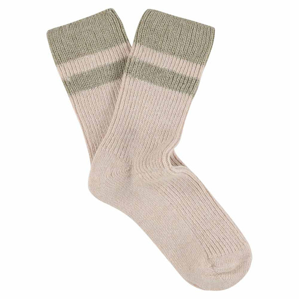 Escuyer Cashmere Stripes Socks Women - Pink / Beige