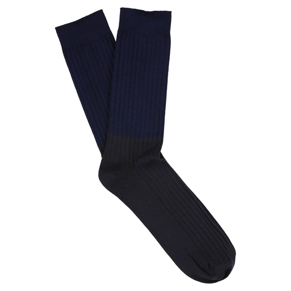 Escuyer Colour Block Socks Blue / Navy Blazer