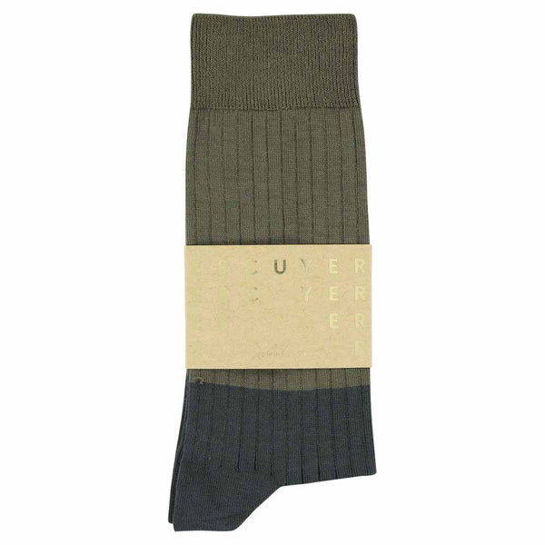 Escuyer Colour Block Socks Green / Grey