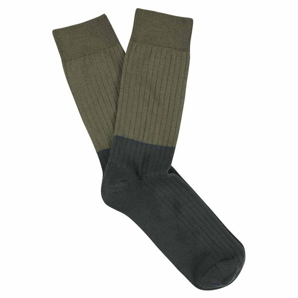Escuyer Colour Block Socks Green / Grey