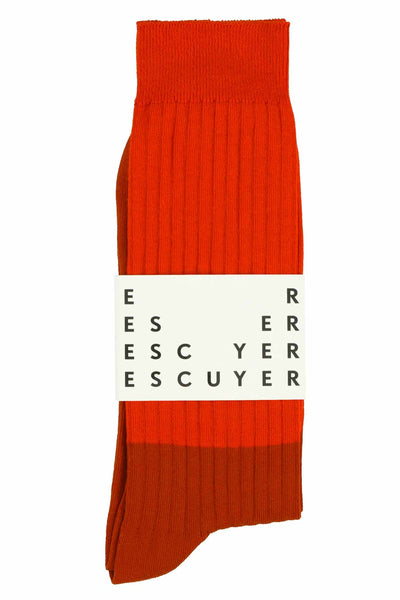 Escuyer Colour Block Socks Molten Lava / Gold Flame