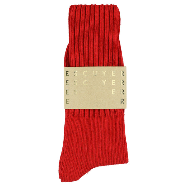 Escuyer Crew Socks - Bright Red