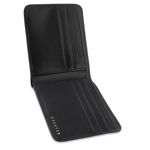 Escuyer Leather Billfold Wallet - Black / Blue