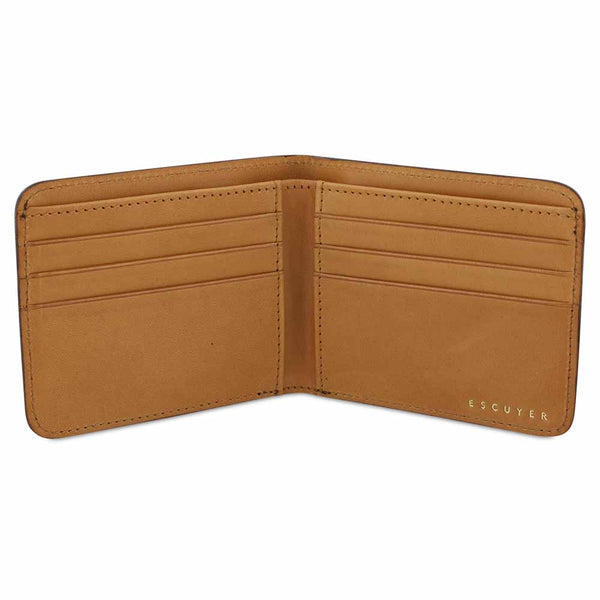 Escuyer Leather Billfold Wallet - Khaki / Natural