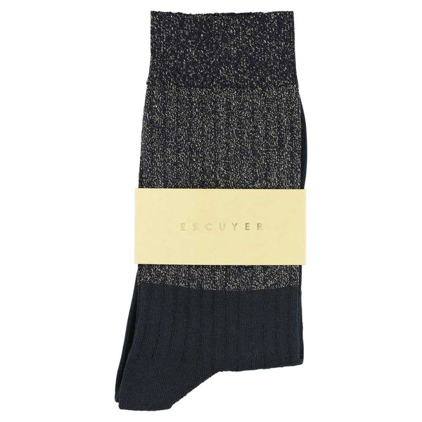 Escuyer Lurex Block Socks - Gold / Black