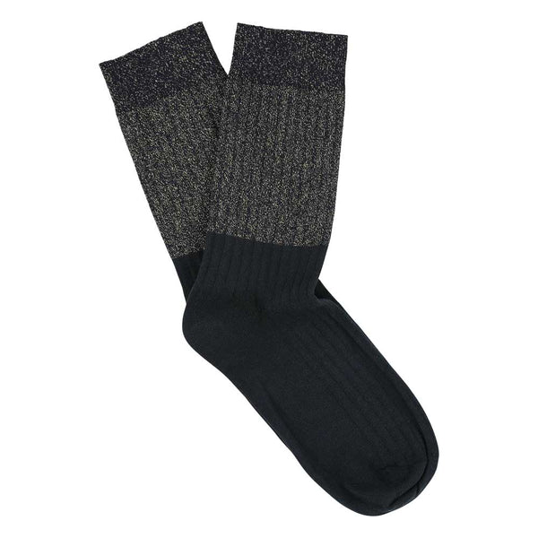 Escuyer Lurex Block Socks - Gold / Black