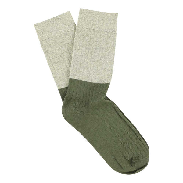 Escuyer Lurex Block Socks - Gold / Olive