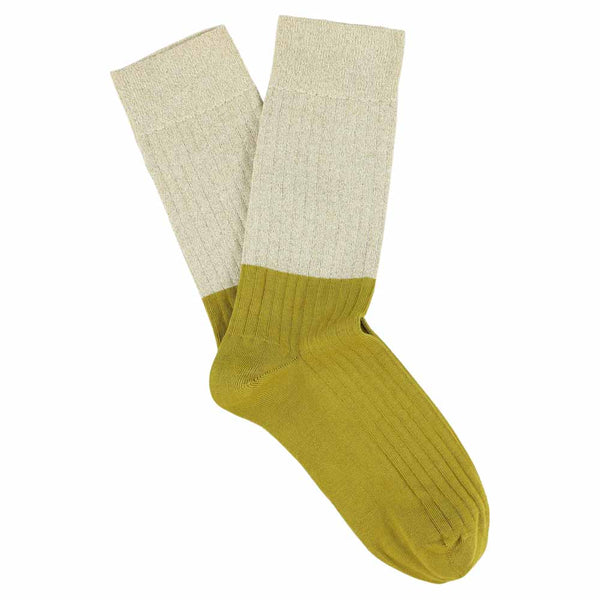 Escuyer Lurex Block Socks - Gold / Yellow