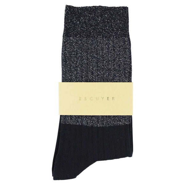 Escuyer Lurex Block Socks - Silver / Blue