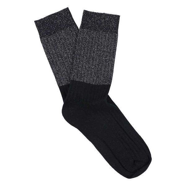 Escuyer Lurex Block Socks - Silver / Blue