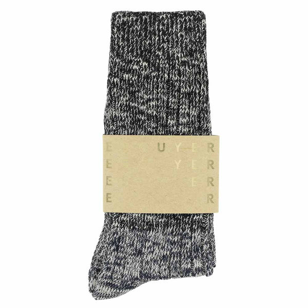 Escuyer Melange Block Socks - Black / Blue