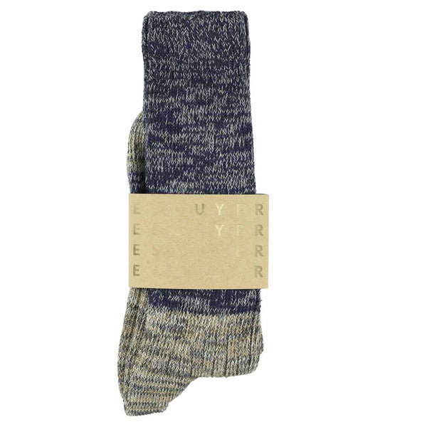 Escuyer Melange Block Socks Blue / Grey