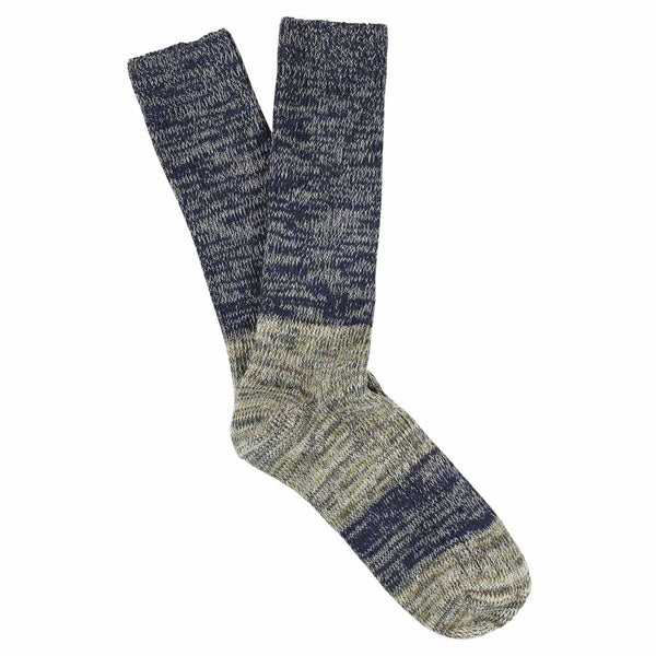 Escuyer Melange Block Socks Blue / Grey