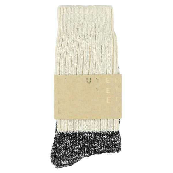 Escuyer Melange Block Socks Ecru / Black