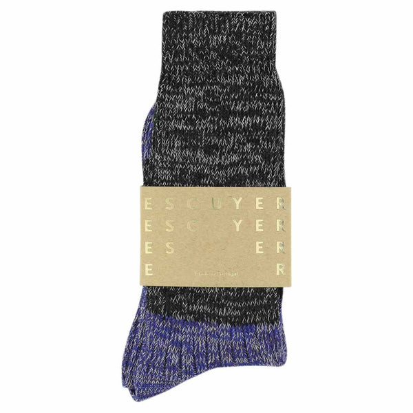 Escuyer Melange Block Socks Off Black / Bright Blue
