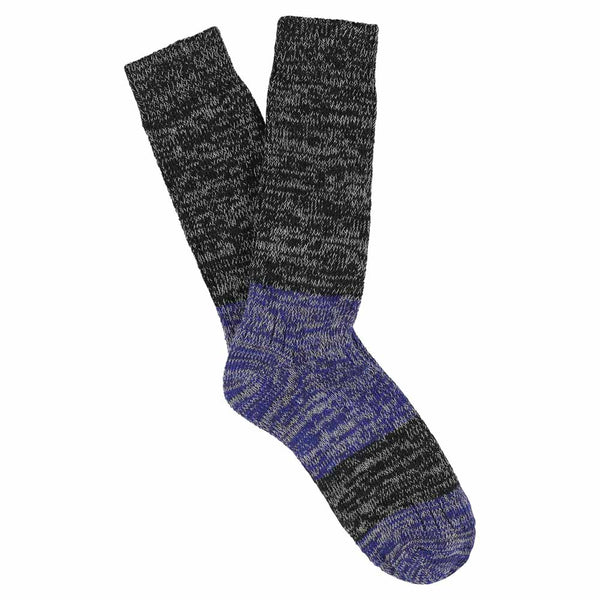 Escuyer Melange Block Socks Off Black / Bright Blue