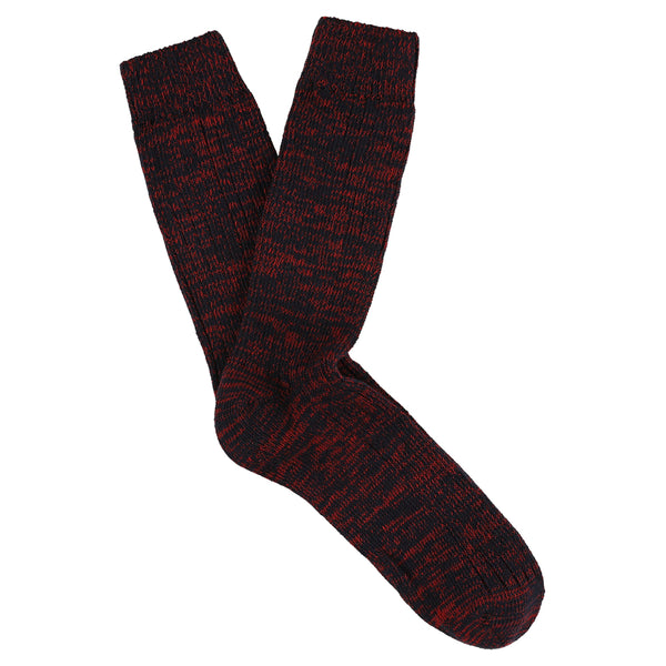 Escuyer Melange Socks - Navy / Red