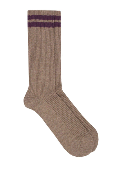 Escuyer Stripes Cashmere Socks - Beige