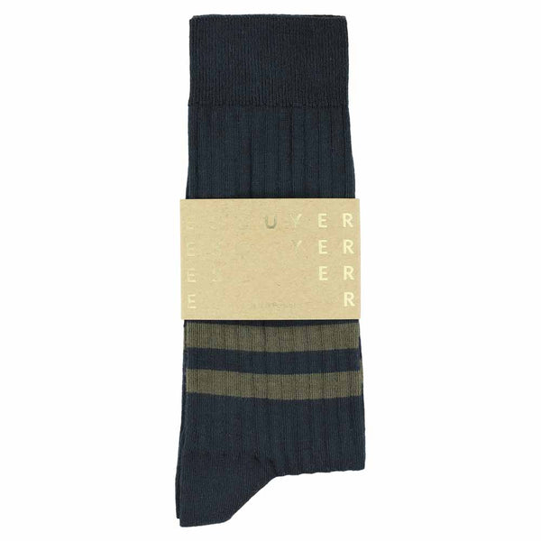 Escuyer Stripes Socks - Blue / Olive