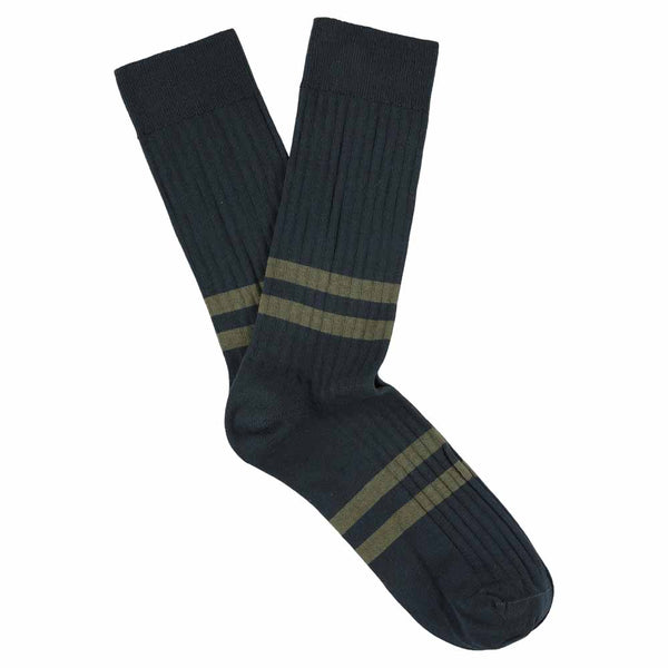 Escuyer Stripes socks - Blue / Olive