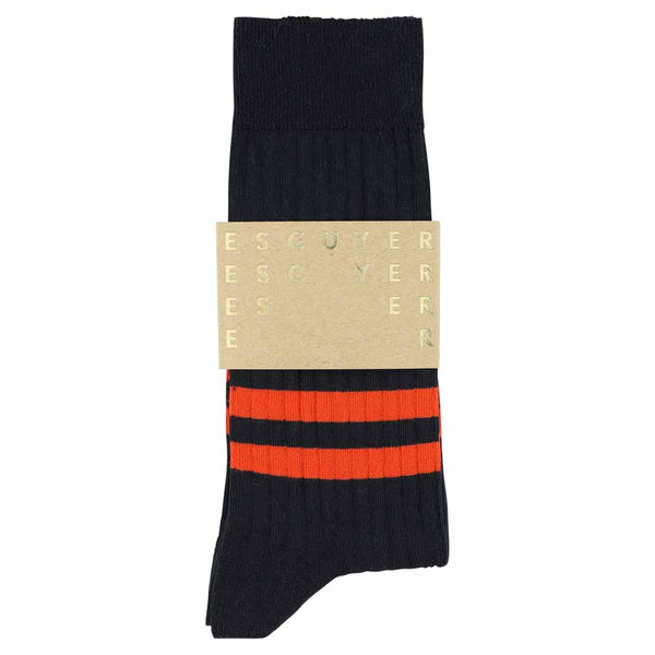 Escuyer Stripes Socks - Blue / Orange