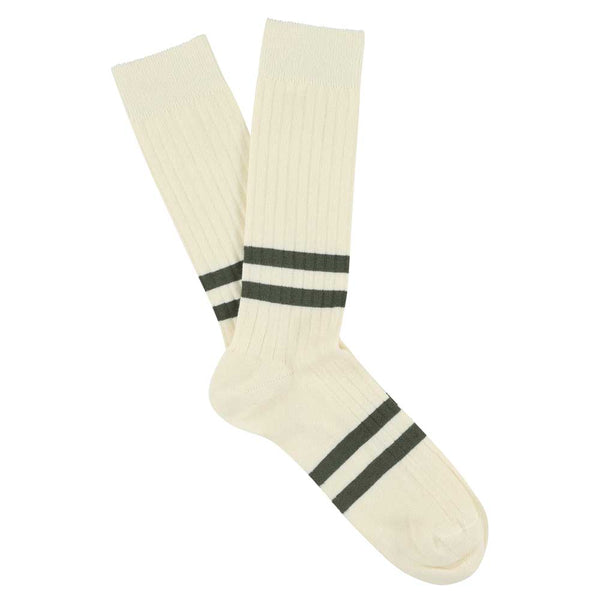 Escuyer Stripes socks - Ecru / Khaki