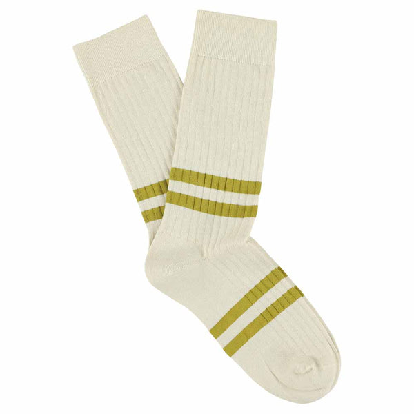 Escuyer Stripes socks - Ecru / Mustard