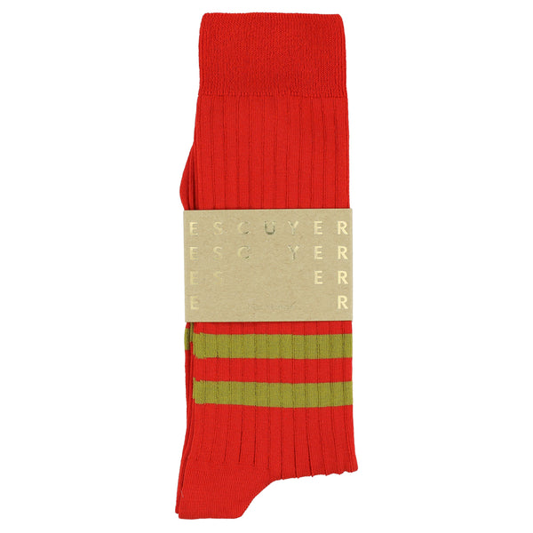 Escuyer Stripes Socks - Orange / Gold