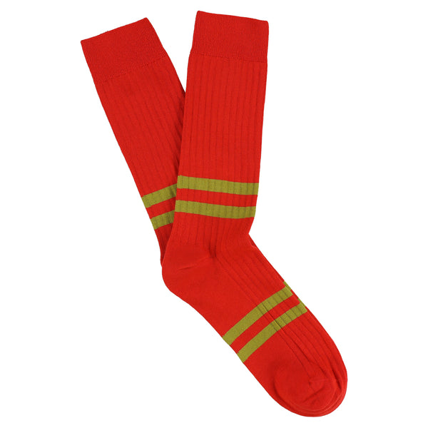 Escuyer Stripes socks - Orange / Gold