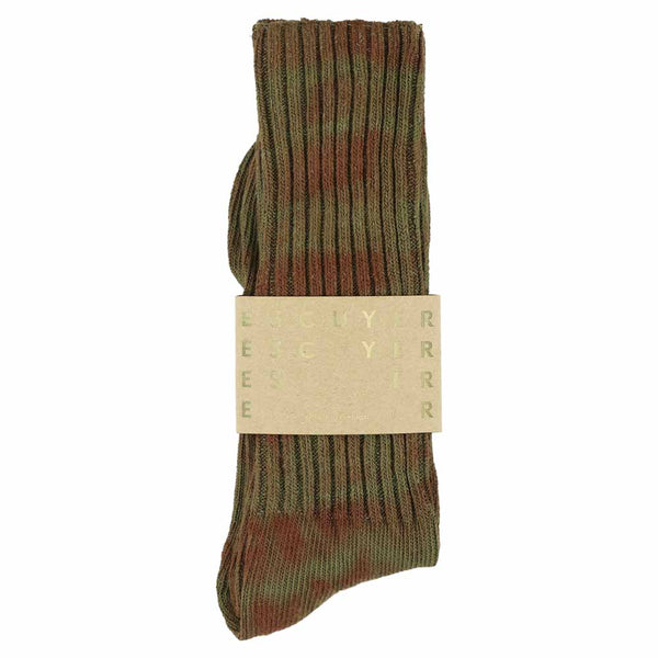 Escuyer Tie Dye Socks - Brown / Green