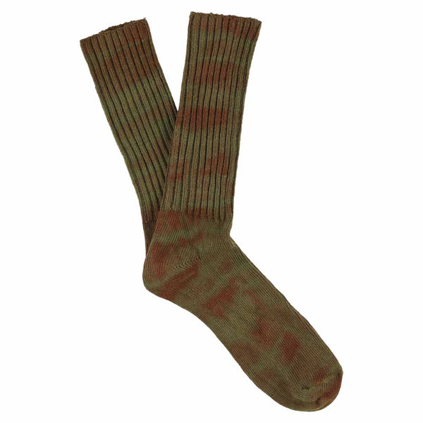 Escuyer Tie Dye Socks - Brown / Green