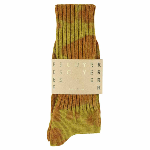 Escuyer Tie Dye Socks - Rust / Mustard