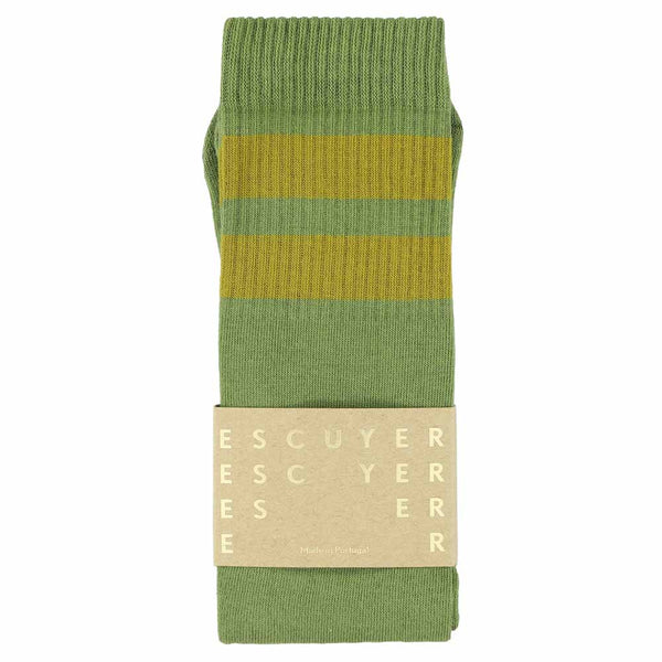 Escuyer Unisex Tube Socks - Guacamole / Mustard