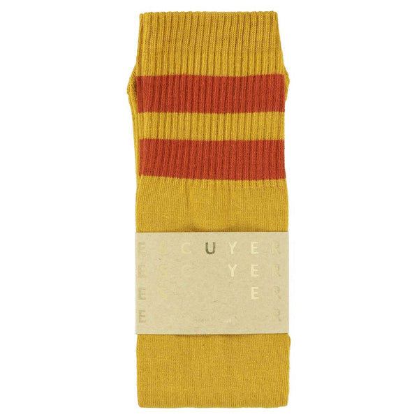 Escuyer Unisex Tube Socks - Mustard / Orange