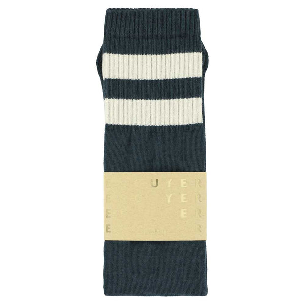 Escuyer Unisex Tube Socks - Navy / Ecru
