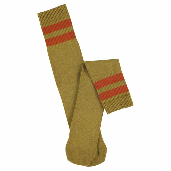 Escuyer Unisex Tube Socks - Olive / Brick