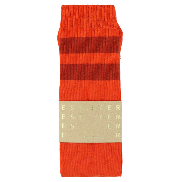 Escuyer Unisex Tube Socks - Orange / Red