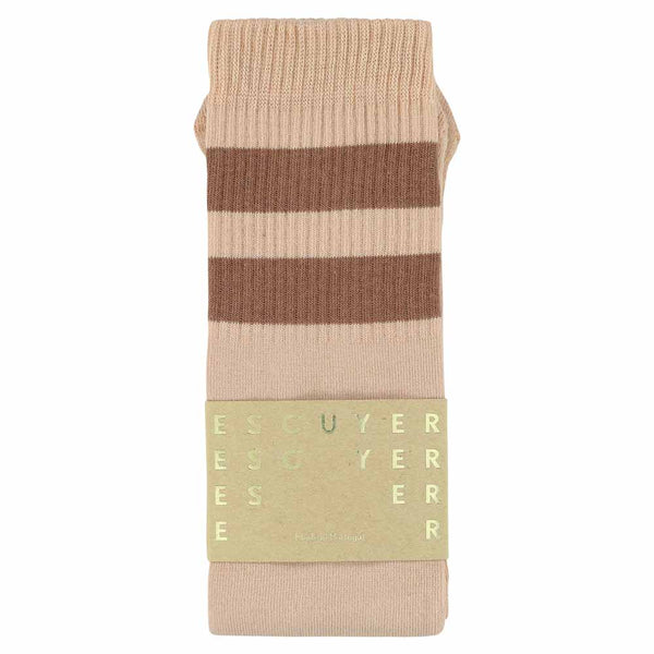 Escuyer Unisex Tube Socks - Pink / Tan