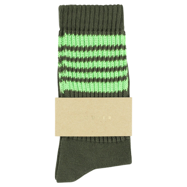 Escuyer Women 5 Stripes Socks - Green Flash