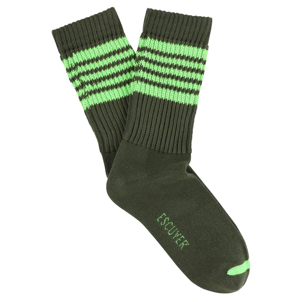 Escuyer Women 5 Stripes Socks - Green Flash